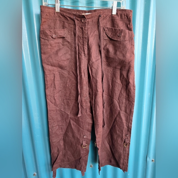 Kenar Brown Cargo Pants Relaxed Fit Size 8 - Picture 5 of 13